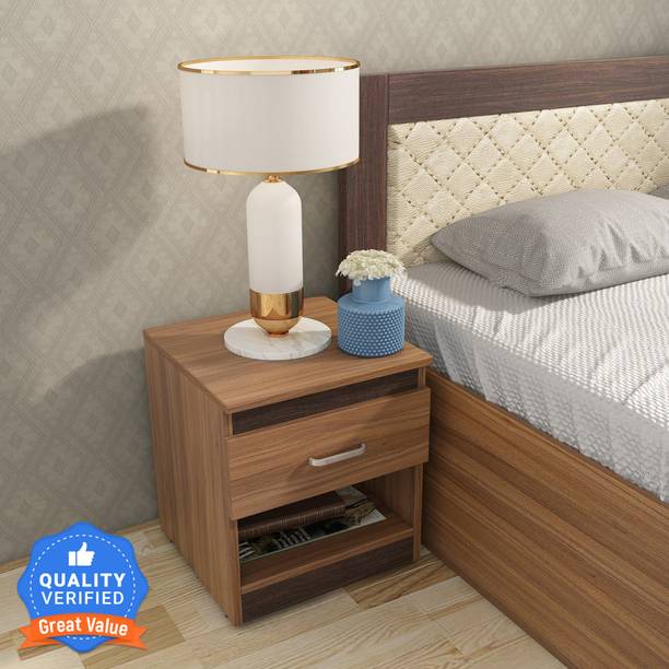 A GLOBIA CREATIONS Engineered Wood Bedside Table