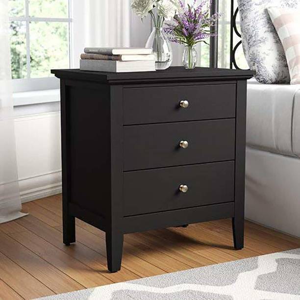 TRUE FURNITURE Sheesham ( Rosewood) Solid Wood Bedside Table