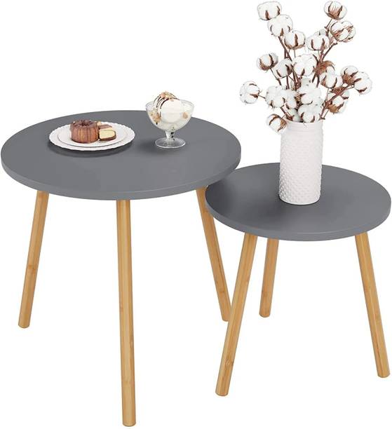 Decorhand Antique Wooden Foldable Side Table For Living Room Solid Wood End Table