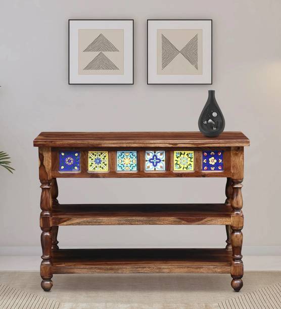 DRYLC FURNITURE Solid Sheesham Wood Console Table For Multiple Use For Bed Room, Study Room. Solid Wood Console Table
