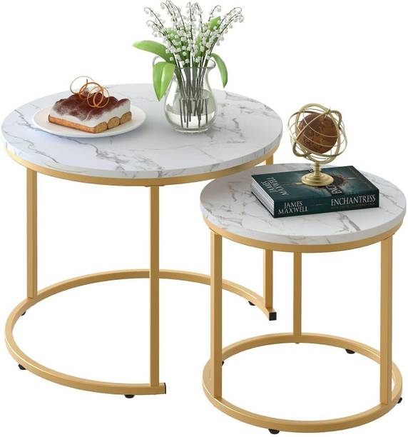 Crownora Crafts Nesting Coffee Table Side Set of 2 End Tables for Living Room Engineered Wood Side Table