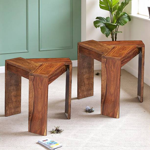 Ikiriya Avina Sheesham Wood Contemporary Triangle Solid Wood Side Table