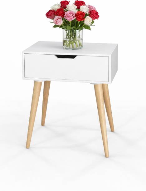 SMT Bedside Table with Drawer Solid Wood Corner Table