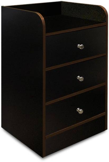 KAWACHI Sofa Side End Bed Side Tables Nightstand with 3 Spacious Drawers for Storage Engineered Wood Bedside Table