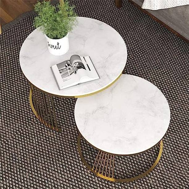 TRADITIONALCRAFT Modern Nesting Table set of 2( Gold & Black ) Engineered Wood Coffee Table