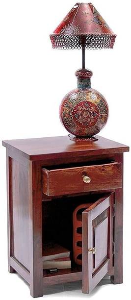 TRUE FURNITURE Sheesham Wood Bed Side Table for Bedroom with Drawer Side Table Solid Wood Side Table
