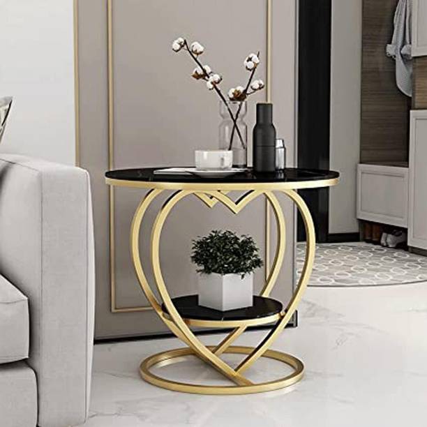 Decorhand Round Coffee Table Modern Sofa Side Table for Living Room End Table Engineered Wood Coffee Table
