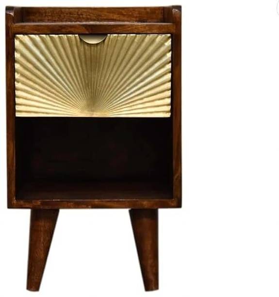 ManashviArt NA Solid Wood Side Table