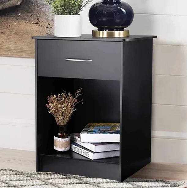 MONTAGE Engineered Wood Bed Side Table With Drawer for Bedroom | Night Stand | End Table Engineered Wood Bedside Table