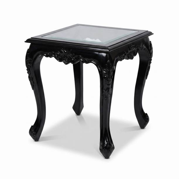 TIMELESS ARTISAN GLASS TOP SIDE TABLE Glass Side Table