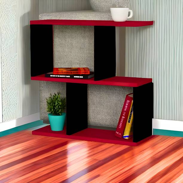 Artival Crafts Engineered Wood S Shape Bedside Table, NightStand (Blue & Black) Engineered Wood Bedside Table