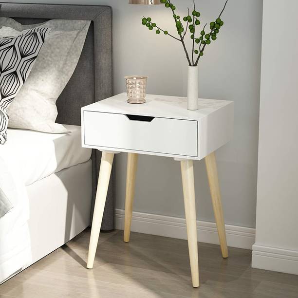 VANIYA CRAFTS Modern Design Bed Side Table Night Stand End Side Table Corner Table with Drawer Engineered Wood Bedside Table