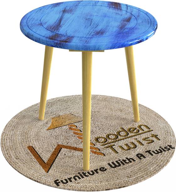 WoodenTwist Small Foldable Round Solid Wood End Table