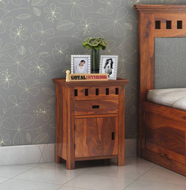 GOYALINTERIOR Sheesham Wood Bedside Table For Bedroom/Wooden End/Nightstand Lamp Table Solid Wood Bedside Table