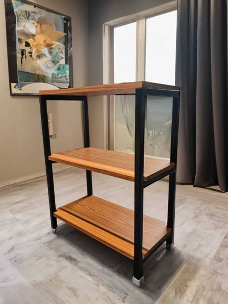 Sarchase 3 Tier Metal & Wood Shelving Console Table for...