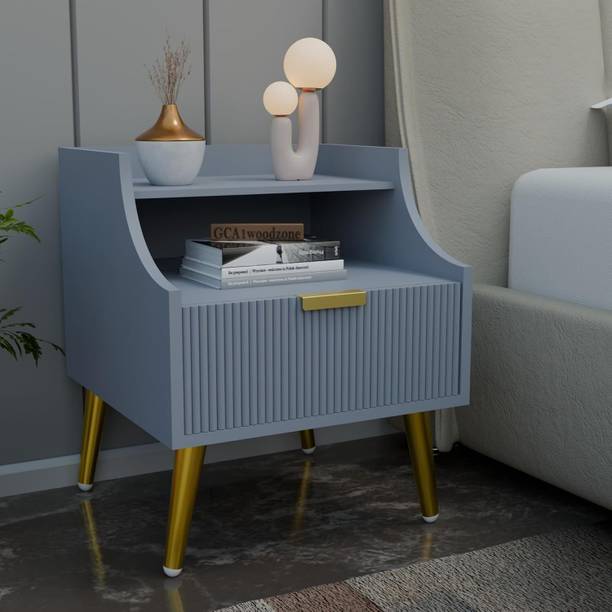 FURNITELL Fluted Bedside Collection Solid Wood Bedside Table