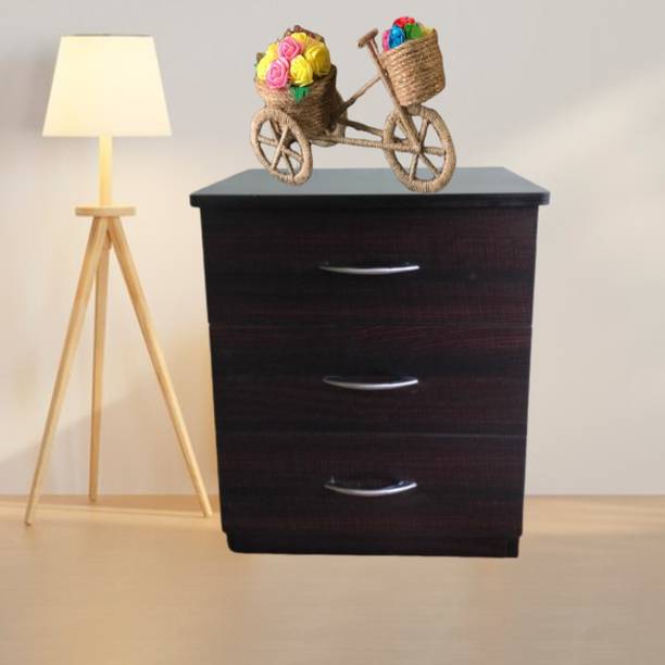 bhawani 3Drawer side table Engineered Wood Side Table