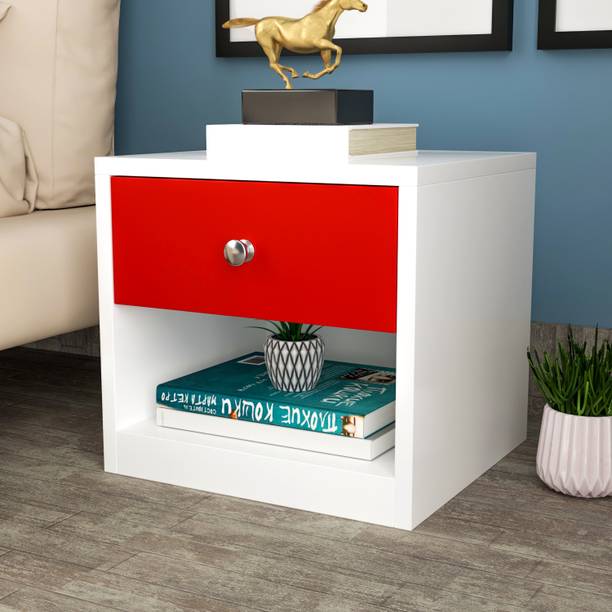 TimbWorld Engineered Wood Bed Side Table With Drawer & Shelf Storage For Living Room Engineered Wood Bedside Table