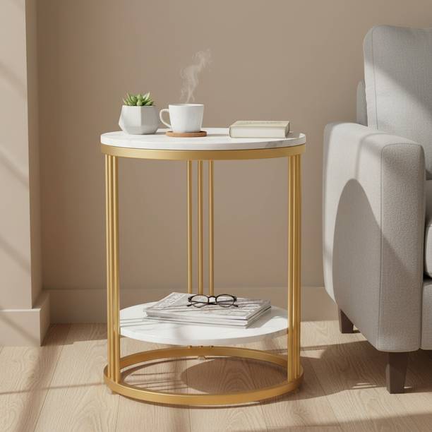 ashandicraft Round Coffee Table Nightstand Metal Sofa Side Tables, Small Creative Bedside Metal End Table