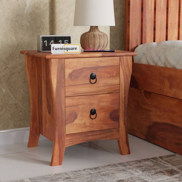 Furnisquare Solid Sheesham Wood Side Table for Bedroom | Bedside Table with Drawer End Table Solid Wood Bedside Table