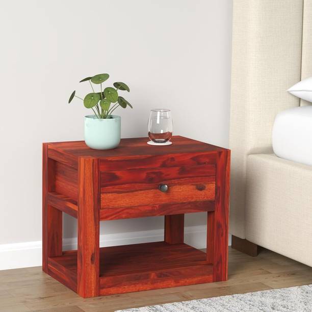 GOYALINTERIOR Sheesham Wood Bedside Table For Bedroom/Wooden End/Nightstand Lamp Table Solid Wood Bedside Table