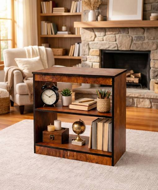 NIVANYA Modern Marble Brown Russian Stool for Living Room, Bedside & Entryway Engineered Wood Side Table