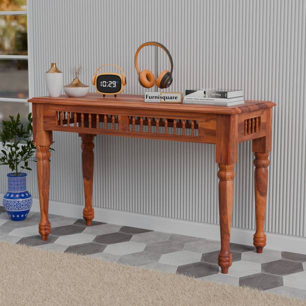 FURNISQUARE Console Table Wooden | Solid Wood Side Table with Storage for Living Room Solid Wood Console Table