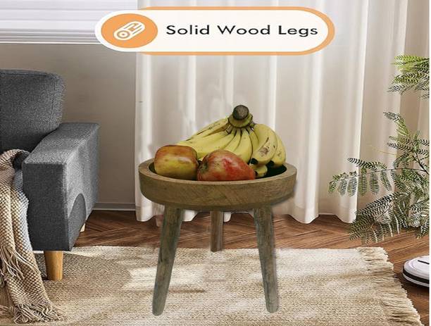 OnlineCraft wooden Minimalist side table End table Coffee table flower pot decor table Solid Wood Side Table