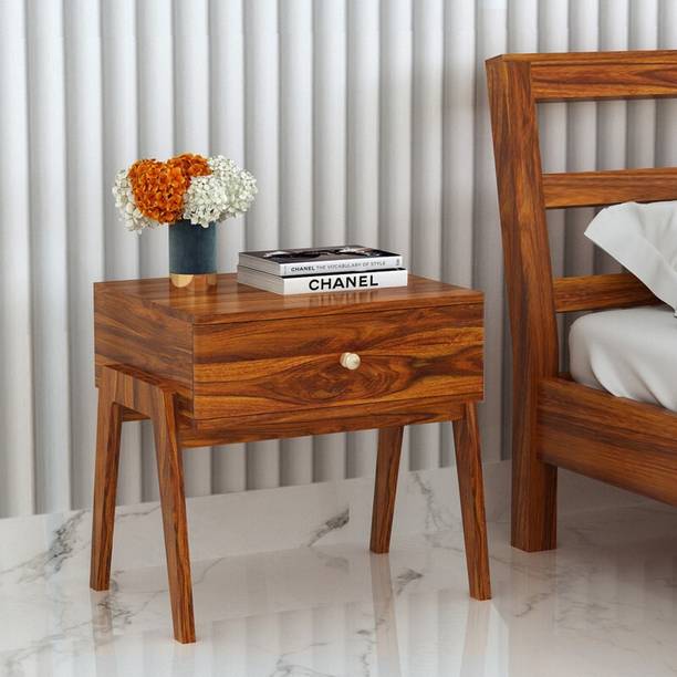 G.T ARTS Solid Sheesham Wood Bedside Table with 1 Drawer Storage Solid Wood Bedside Table