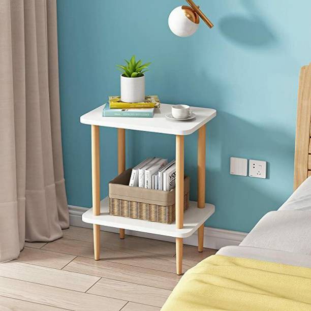 oxmic Classic SolidWood Bedside Table for Bedroom WHITE Engineered Wood Bedside Table