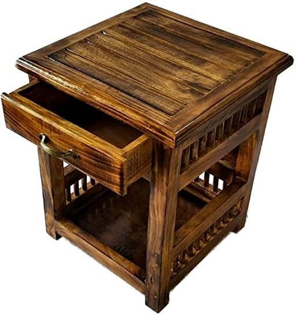 Fabwud Furniture Wooden Bedside Table for Bedroom | Wooden Nightstand with 1 Drawer Solid Wood Bedside Table