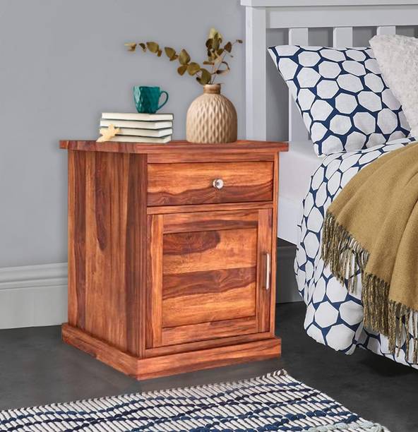 WOODSTAGE Sheesham Wood Bedside/End/Side Table With Drawer And Cabinet Storage For Bedroom Solid Wood Bedside Table