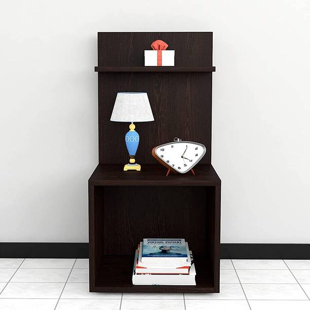 KAWACHI 2 Storage Shelf Side Table with Open Cabin Bedside Table Nightstand, End Table Engineered Wood Bedside Table