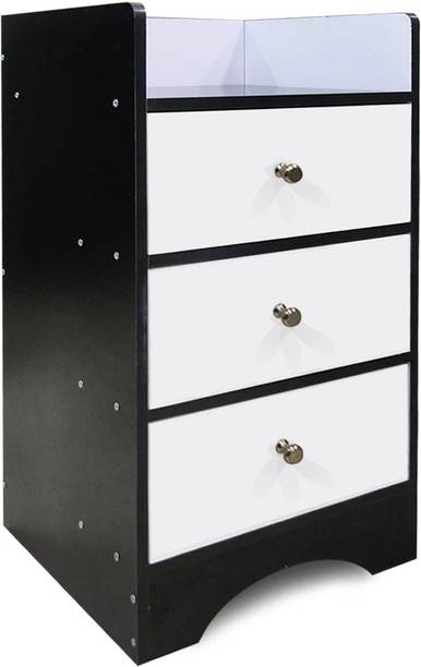 KAWACHI Sofa Side End Bed Side Tables Nightstand with 3 Spacious Drawers for Storage Engineered Wood Bedside Table