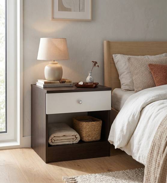 AR NestCraft Multipurpose Side Table with Drawer Engineered Wood Bedside Table