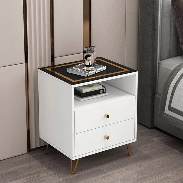 NG Decor Bedroom Living Room End Side Table With Storage Drawer Cabinet Night Stand Engineered Wood Bedside Table