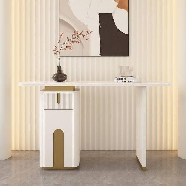 NG Decor Artus 48" Modern Console Table in Sintered Stone with Storage for Entryway Table Engineered Wood Side Table