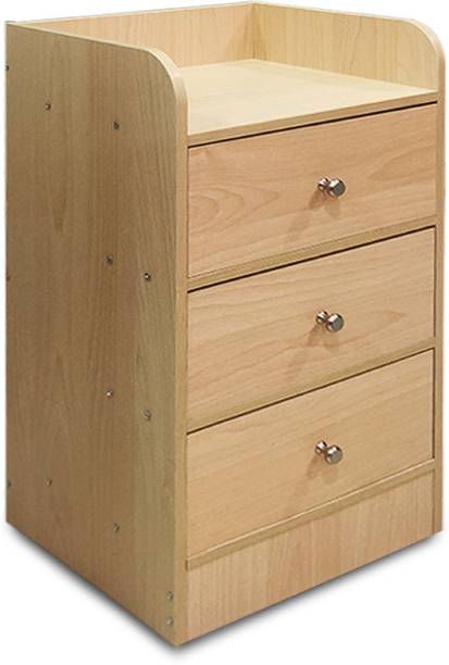 KAWACHI Sofa Side End Bed Side Tables Nightstand with 3 Spacious Drawers for Storage Engineered Wood Bedside Table