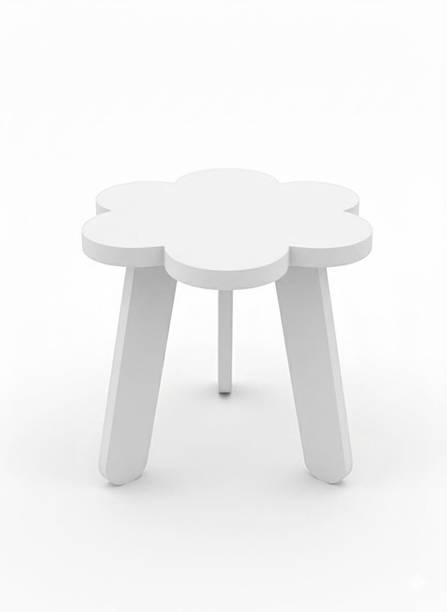 Flipkart Perfect Homes Studio Wooden Flower Shape Stool | 30 cm Height | Modern Kids Stool / Side Table Engineered Wood Side Table