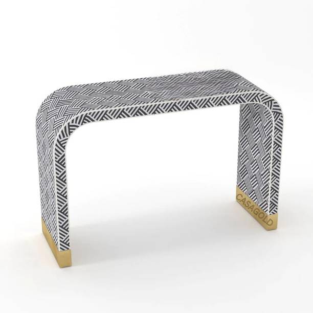 JODHA Bone Inlay Geometric Stripes Solid Wood Console T...