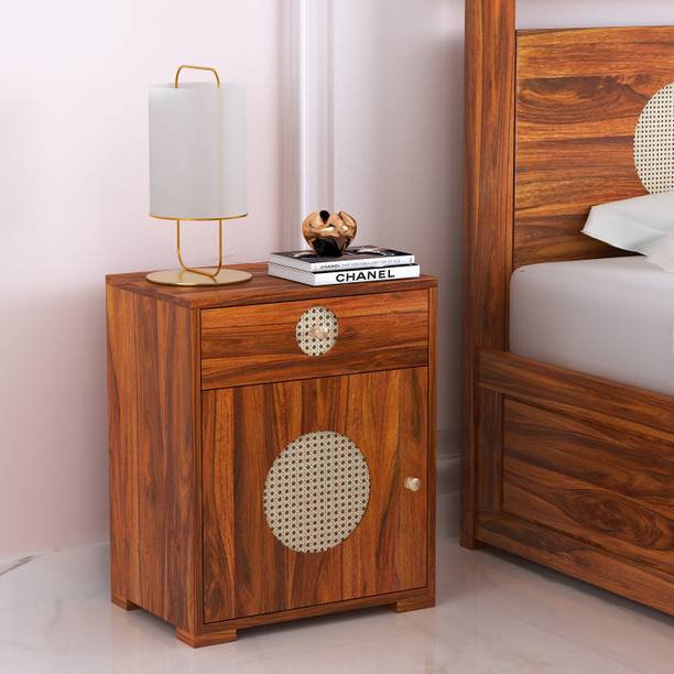 Dreamydesks Regal Solid Wood Bedside Table with Drawer for Bedroom Solid Wood Bedside Table