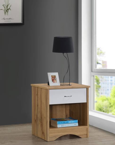 DeckUp Bei Wotan Oak & White Engineered Wood Bedside Table