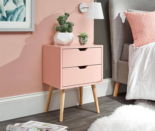 TREADING MART Solid Wood Bedside Table