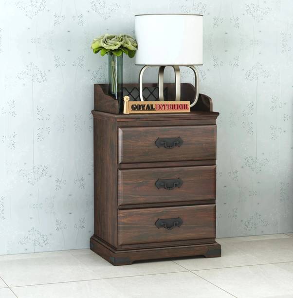 GOYALINTERIOR Sheesham Wood Bedside Table For Bedroom/Wooden End/Nightstand Lamp Table Solid Wood Bedside Table