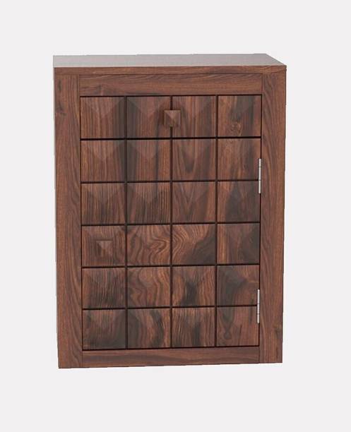 TRUE FURNITURE Sheesham Wood Storage Bedside End Table for Living Room (Natural Teak) Solid Wood Bedside Table