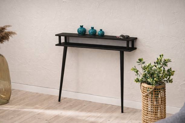 Craftsline 80cm Long Wooden Console Table for Living Room | 80x18x92 cm Solid Wood Console Table