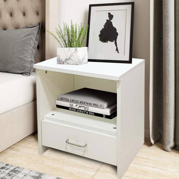 KAWACHI Engineered Wood Sofa Side End Bedside Table with Drawer Engineered Wood Bedside Table