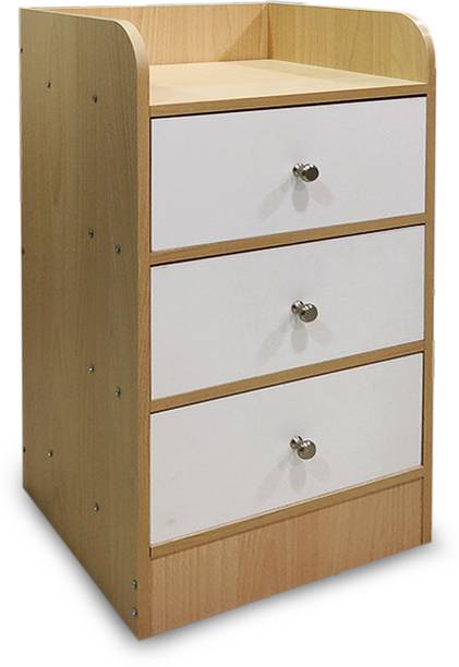 KAWACHI Sofa Side End Bed Side Tables Nightstand with 3 Spacious Drawers for Storage Engineered Wood Bedside Table