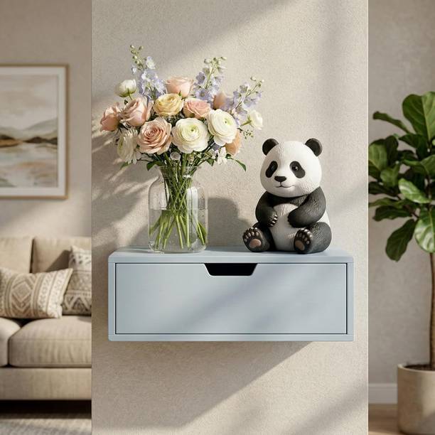 CraftOnline Floating Bedside Table with Drawer Modern Style Home Decor Engineered Wood Bedside Table