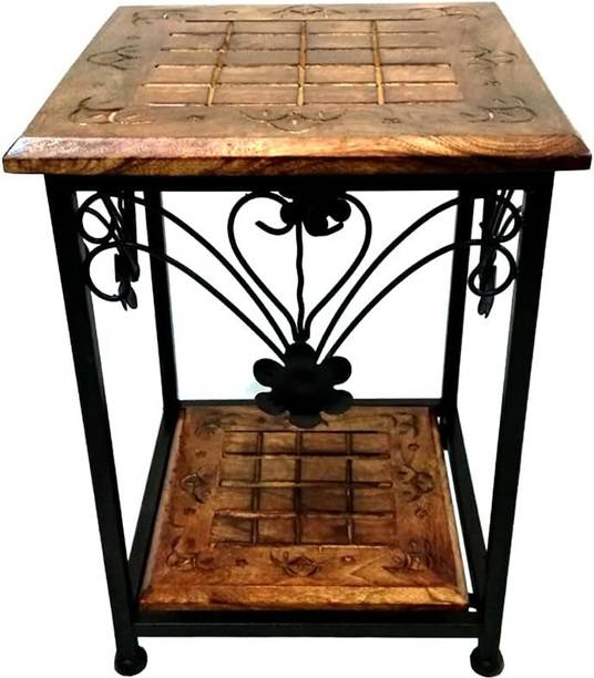 art export Wood and Iron Stool Wooden Stool/Coffee Table/End Table/Corner Stool Solid Wood Side Table